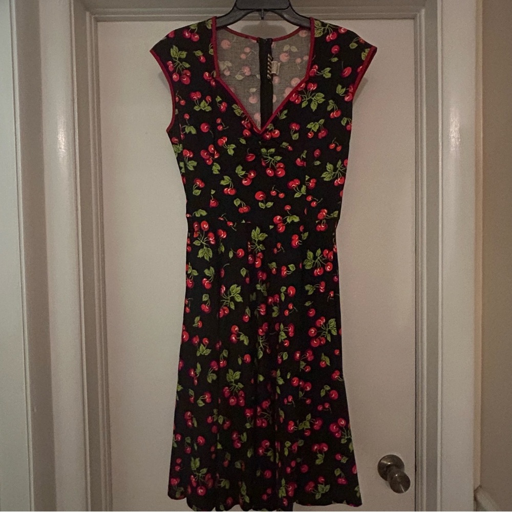 Pinup Couture Red Pink Sundress Sleeveless V-Neck Midi